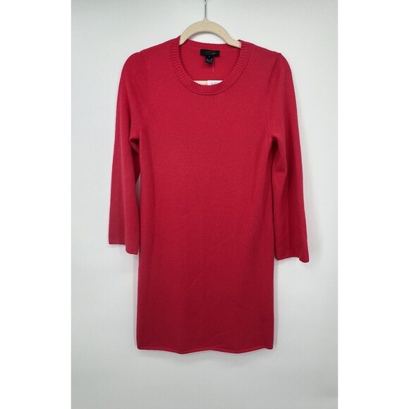 J Crew Collection Womens Cashmere Sweater Dress Pink Size S Classic 3/4 Sleeves